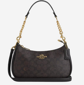 C*ACH - T*ri Shoulder Bag In Signature Canvas Gold/Walnut/Black (AD-MAY26-PT)