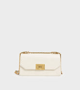 Charles & Ke*th - Croc-Effect Chain Strap Crossbody Bag- Cream (AD-SEP)