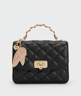 Charles & Ke*th - Cressida Quilted Top Handle Bag With Bag Charms - Gift Box - Black (AD-JAN26-A1)
