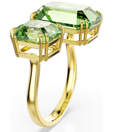 Swar*vski - Octagon cut, Green, Gold-tone plated-5619630
