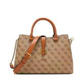 Gues* - Kuba 4G peony logo handbag - Brown (AD-NOV-SA)