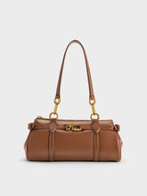 Charles & Ke*th - Gwynne Metallic-Accent Elongated Shoulder Bag - Chocolate (AD-SEP16-PT)