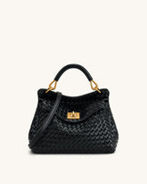 JW P*I - Lucia Classic Top Handle Woven Bag - Black (AD-SEP16-PT)