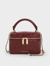 Charles & Ke*th - Arwen Quilted Vanity Bag - Burgundy (AD-JUN13-PT) with box