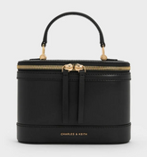 Charles & Ke*th - Enola Top Handle Vanity Bag -Black- (AD-JUN26-JFR)