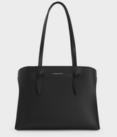 Charles & Ke*th - Allyn Elongated-Handle Tote Bag - Noir -(AD-JUN26-JFR)