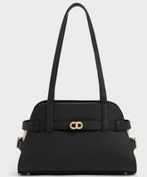 Charles & Ke*th - Aubrielle Belted Shoulder Bag - Black-(AD-JUN26-JFR)