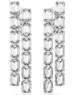 Swar*vski -Millenia clip earrings Octagon cut, Long, White, Rhodium plated-5696320-(2026 PACKAGING)