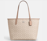 C*ACH - Signature City Tote Canvas Leather- Gold/Sand/Chalk- (AD-JUN26-JFRCO)