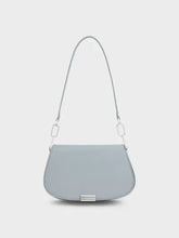 Charles & Ke*th - Linear Metallic Accent Small Shoulder Bag-light blue (NB)