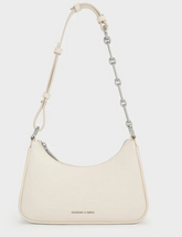 Charles & Ke*th -Women's White Lane Chain-Strap Shoulder Bag-White- (AD-MAY26-PT)