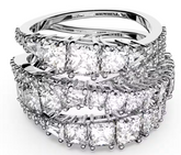 Swar*vski - Mixed cuts, White, Rhodium plated-5584650
