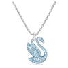 Swar*vski - Swan pendant Swan, Medium, Blue, Rhodium plated - 5660594 (AD-SW-OCT)