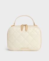 Charles & Ke*th - Duo Quilted Vanity Bag - Cream (AD-DEC-IR-R-LT)