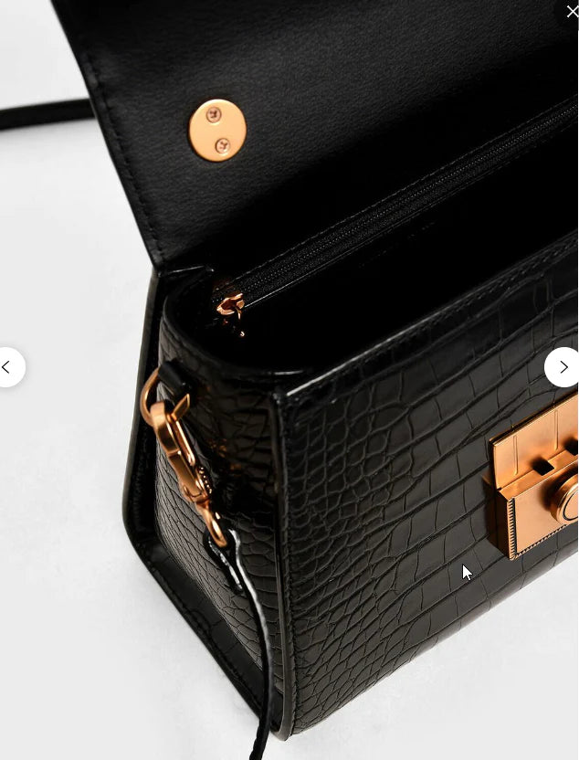 Charles & Ke*th - Croc-Effect Structured Bag - Black (AD-May)