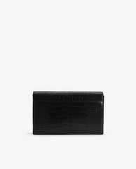 PE*RO -  Croc-Effect Crossbody Bag - Black