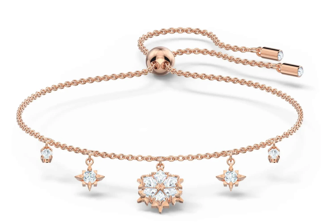 Swar*vski - Magic Bracelet, Snowflake, White, Rose-Gold Tone Plated-5558186-(5576695)