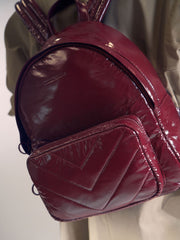 Charles & Ke*th - Quilted Double Zip Backpack - burgundy