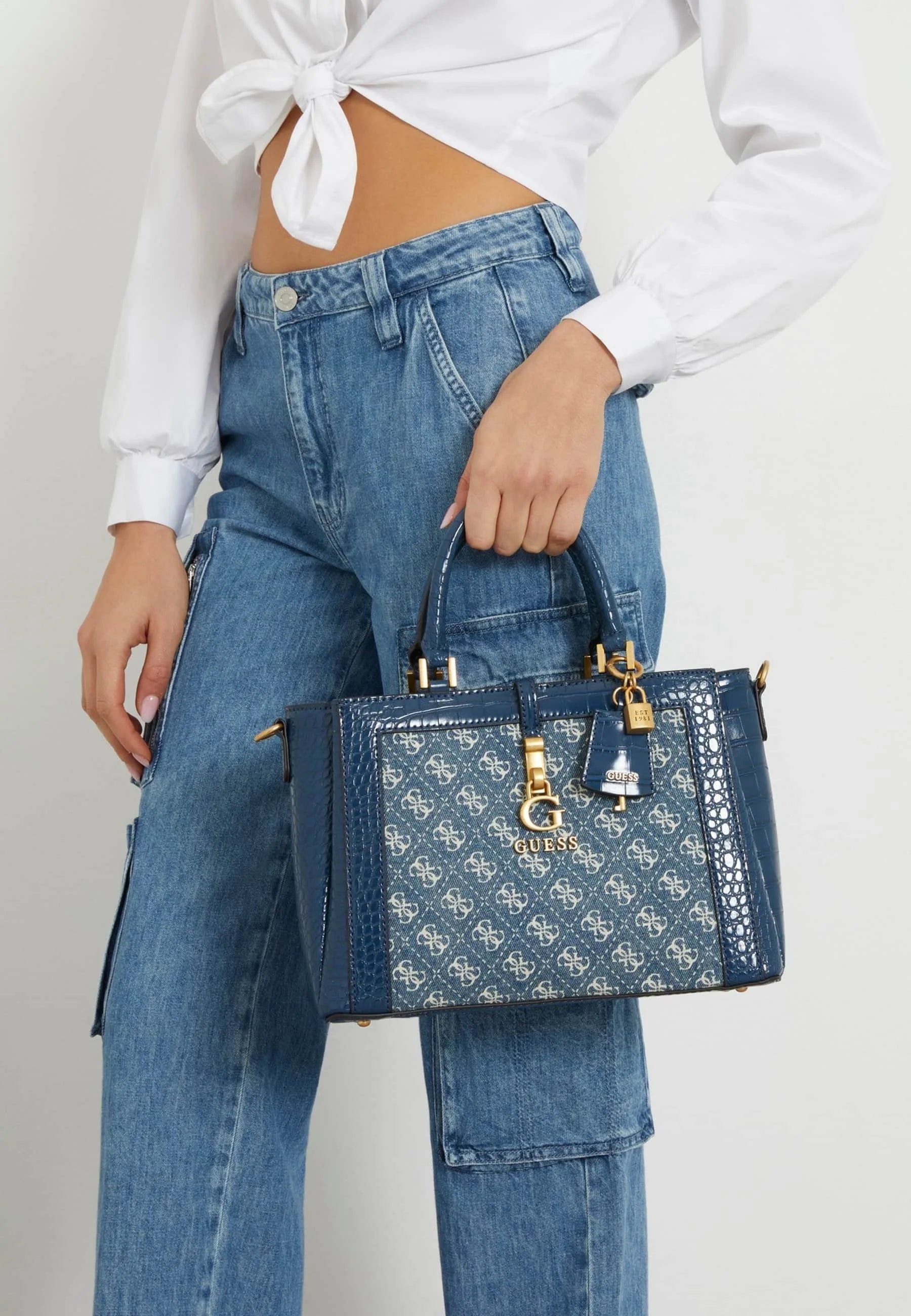 Gues* -  Women's James Handbag Convertible - Blue (AD-SEP)