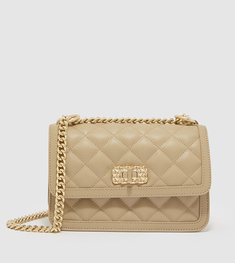 Charles & Ke*th - Micaela Quilted Chain Bag - BEIGE (AD-NOV-LT)