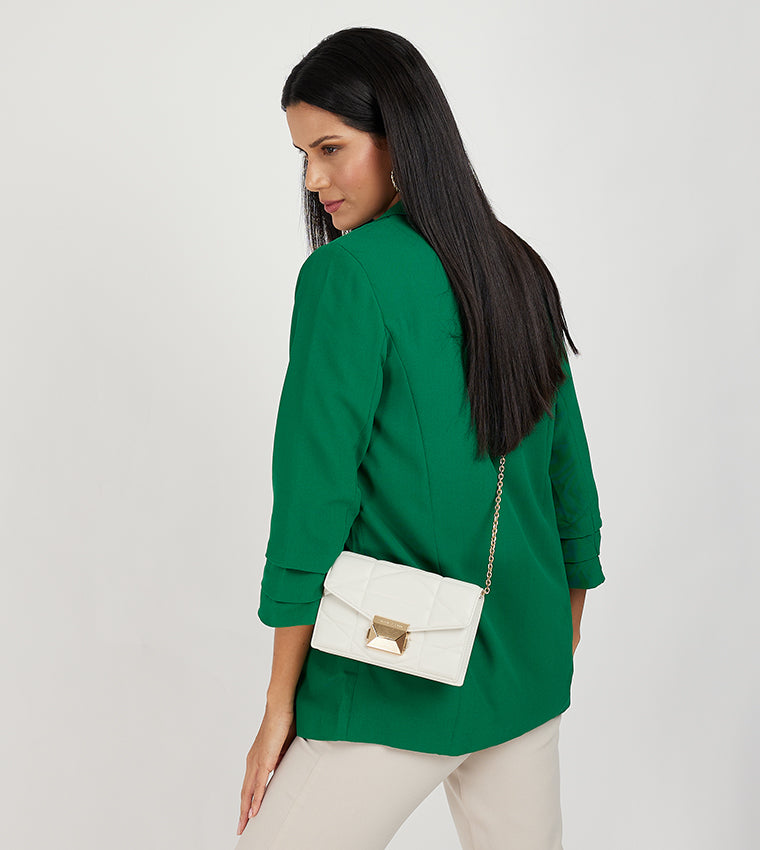 Charles & Ke*th - Blanche Chevron Chain Handle Bag- MINI - White (AD-June)
