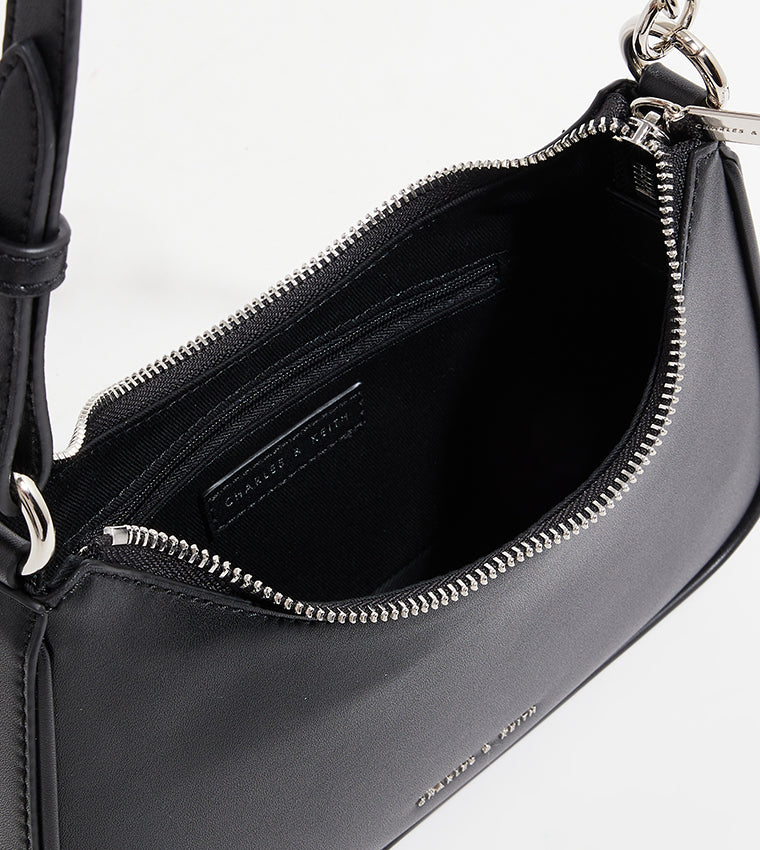 Charles & Ke*th - Lane Lock & Key Chain Handle Trapeze Bag - Noir (AD-June)