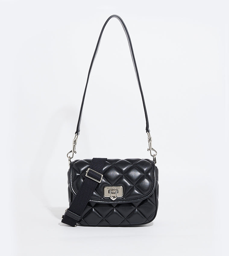 Charles & Ke*th - Cressida Quilted Crossbody Bag - Black (AD-May)