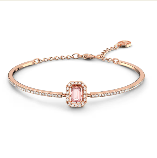 Swar*vski - Octagon cut, Pavé, Pink, Rose gold-tone plated-5620555