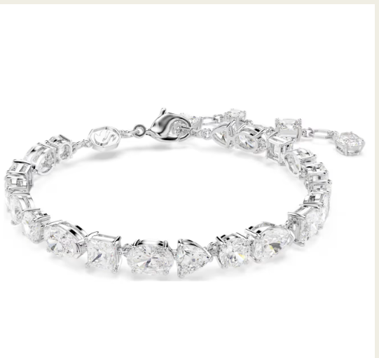 Swar*vski - Mixed cuts, White, Rhodium plated-5731959
