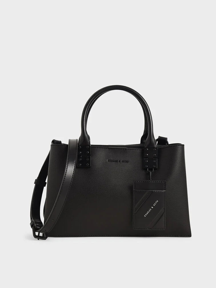 Charles & Ke*th - Cameron Double Top Handle Bag - Ultra-Matte Black (AD-SEP)