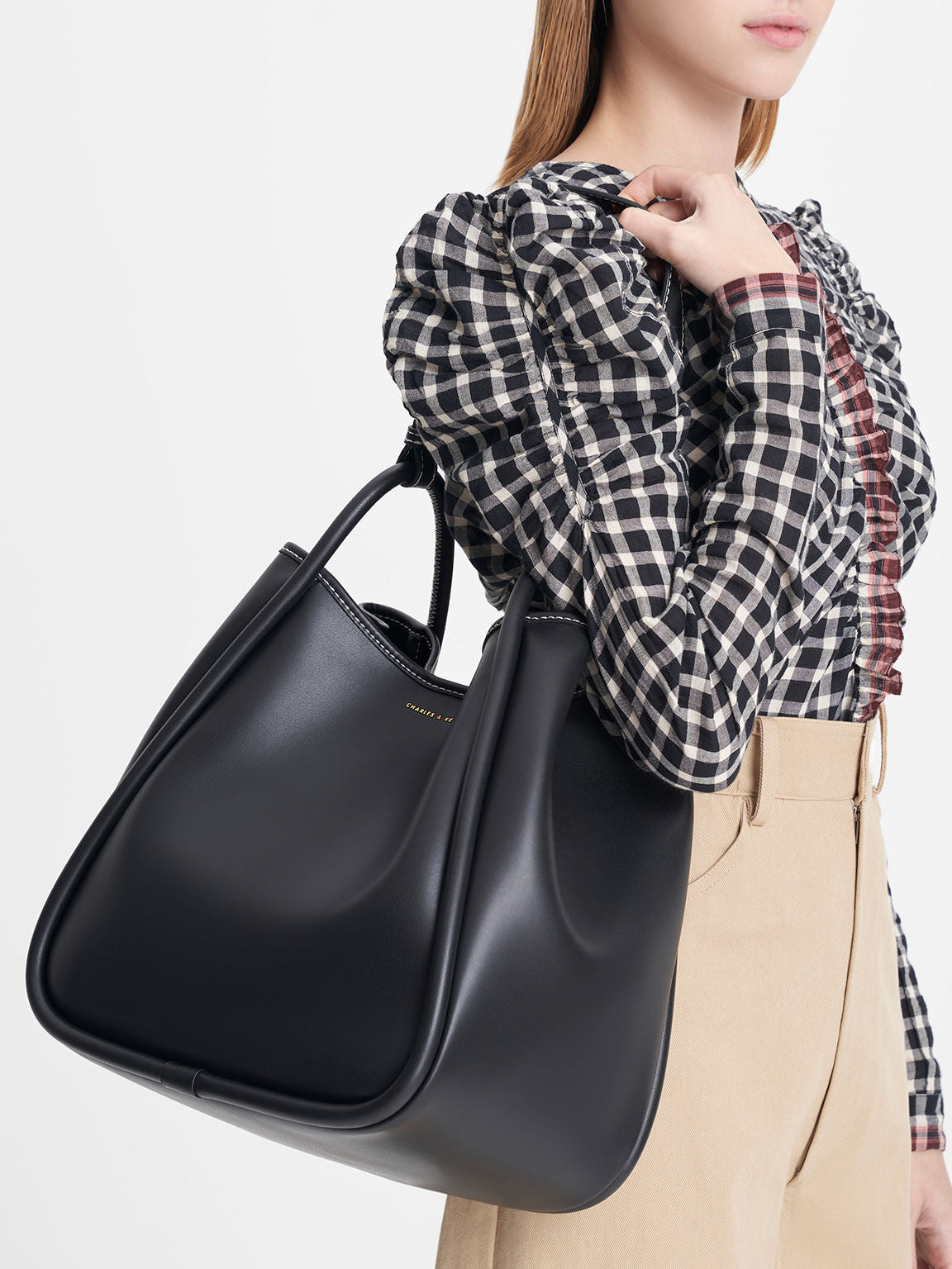 Charles & Ke*th - Tubular Slouchy Tote Bag - Black (AD-Sep)