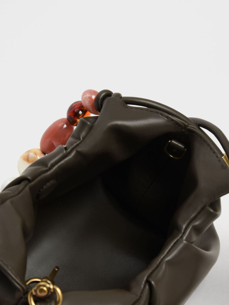 MINOR-DEFECT - Charles & Ke*th - Aviary Beaded Acrylic Handle Slouchy Bag (NB)