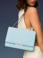 Charles & Ke*th - Double Chain Handle Quilted Bag - Light Blue