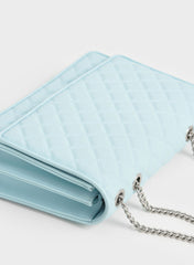 Charles & Ke*th - Double Chain Handle Quilted Bag - Light Blue