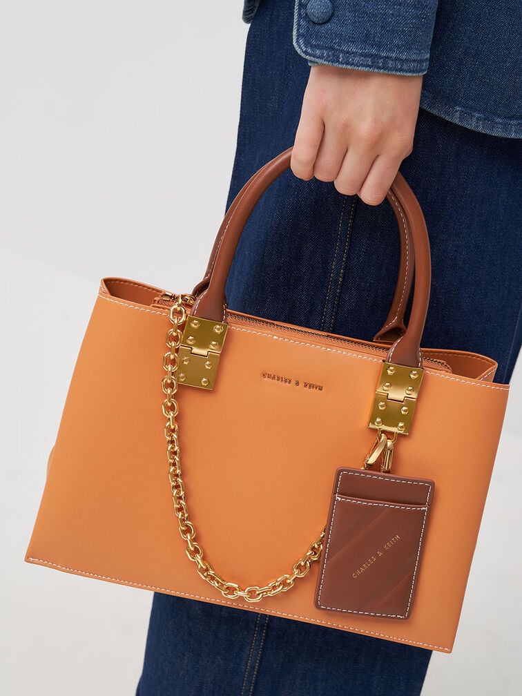 Charles & Ke*th - Large Double Handle Handbag - Pumpkin (AD-SEP)
