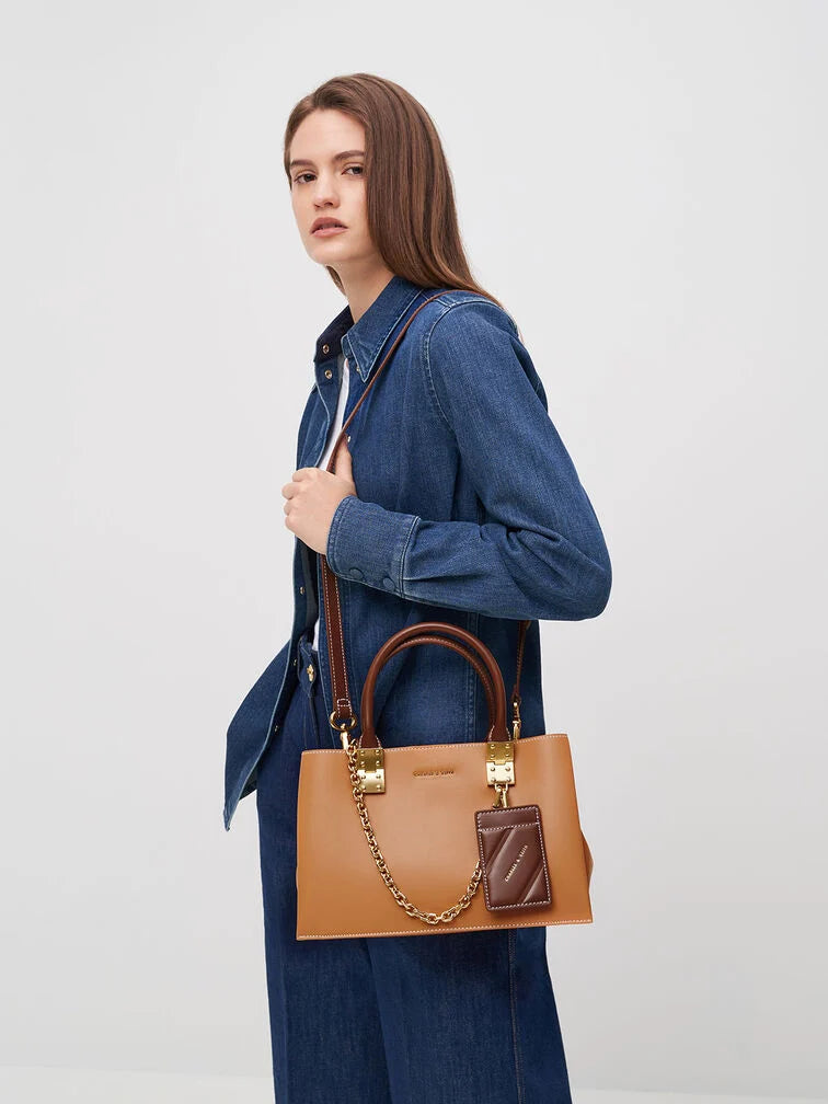 Charles & Ke*th - Large Double Handle Handbag - Pumpkin (AD-SEP)