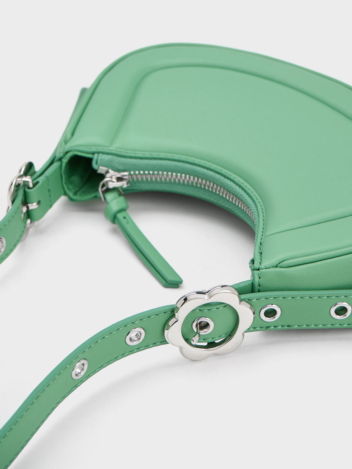 MINOR-DEFECT -  Charles & Ke*th -  Petra Curved Shoulder Bag - Green (NB)