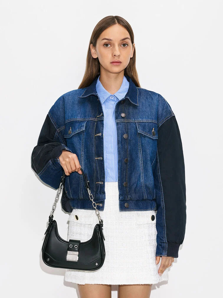 Charles & Ke*th - Winslet Canvas Belted Hobo Bag - Black (AD-SEP)