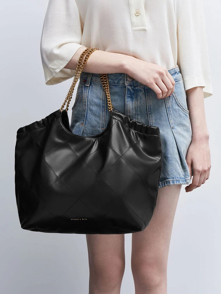 Charles & Ke*th - Bethel Chain Handle Tote Bag - Black (AD-SEP)