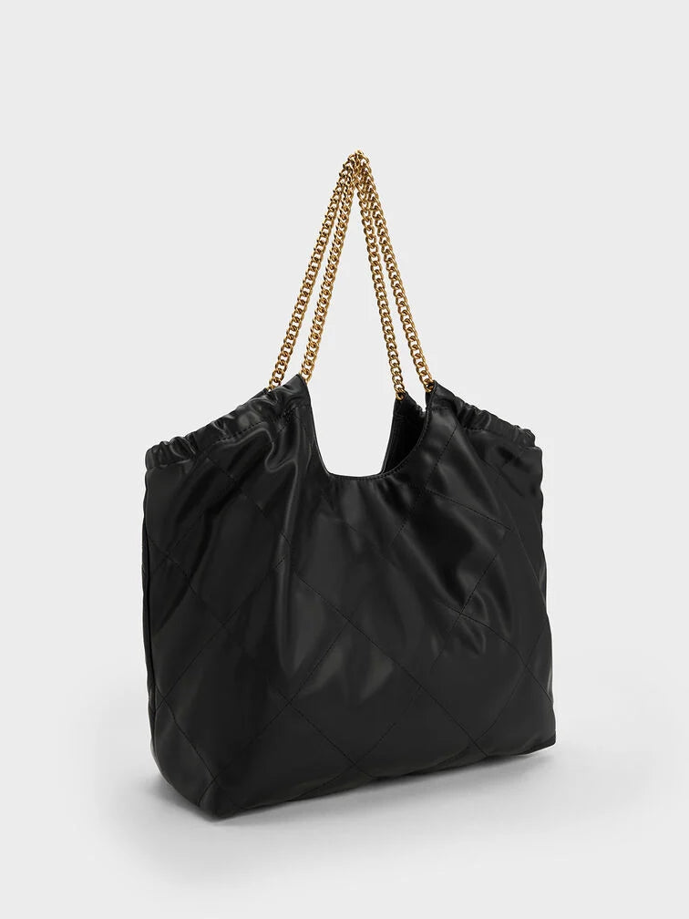 Charles & Ke*th - Bethel Chain Handle Tote Bag - Black (AD-SEP)