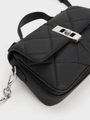 Charles & Ke*th - Anwen Quilted Top Handle Bag - Noir -  Exp. Launch: 01/10/2024