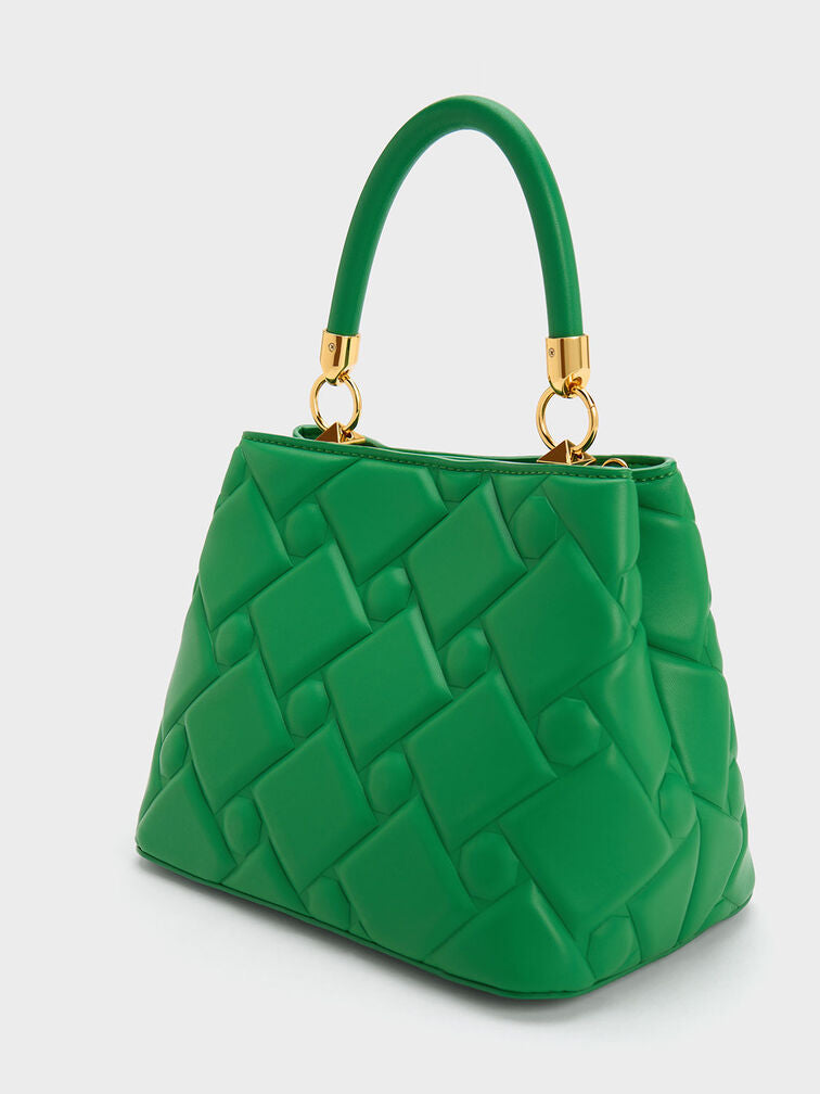 Charles & Ke*th - Tillie Quilted Top Handle Bag (MINOR DEFECT)-GREEN (NB)-14 AUGUST SALE