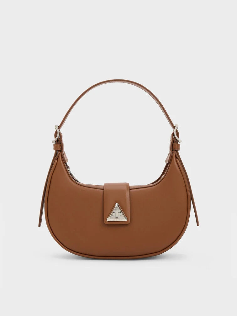 Charles & Ke*th - Trice Metallic Accent Belted Shoulder Bag - Cognac (AD-June)