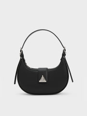 Charles & Ke*th - Trice Metallic Accent Belted Shoulder Bag - Noir - Exp. Launch: 01/10/2024