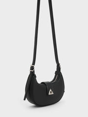 Charles & Ke*th - Trice Metallic Accent Belted Shoulder Bag - Noir - Exp. Launch: 01/10/2024