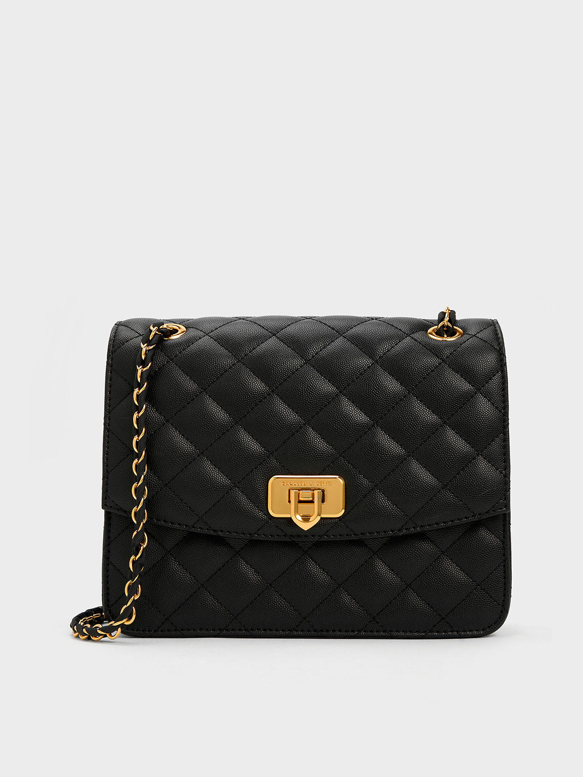 Charles & Ke*th - Cressida Quilted Chain Strap Bag - Black (AD-SEP)