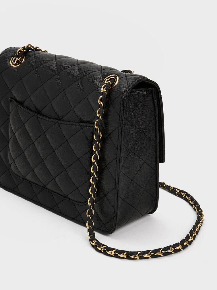 Charles & Ke*th - Cressida Quilted Chain Strap Bag - Black (AD-SEP)