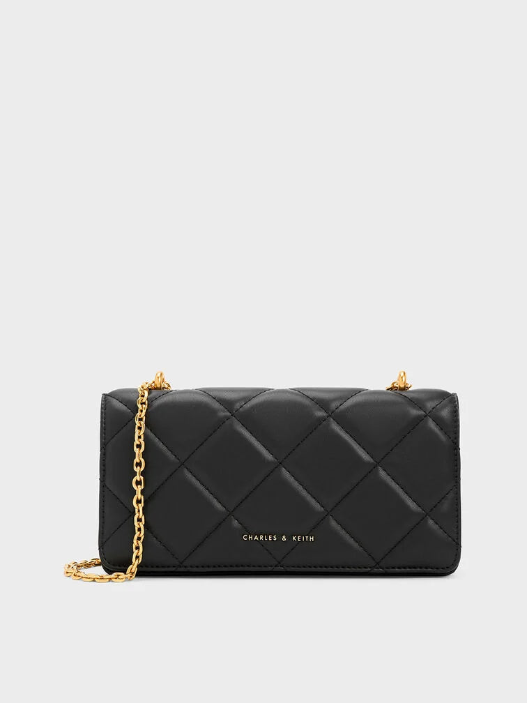 Charles & Ke*th - Paffuto Chain Handle Quilted Long Wallet - Black (AD-SEP)