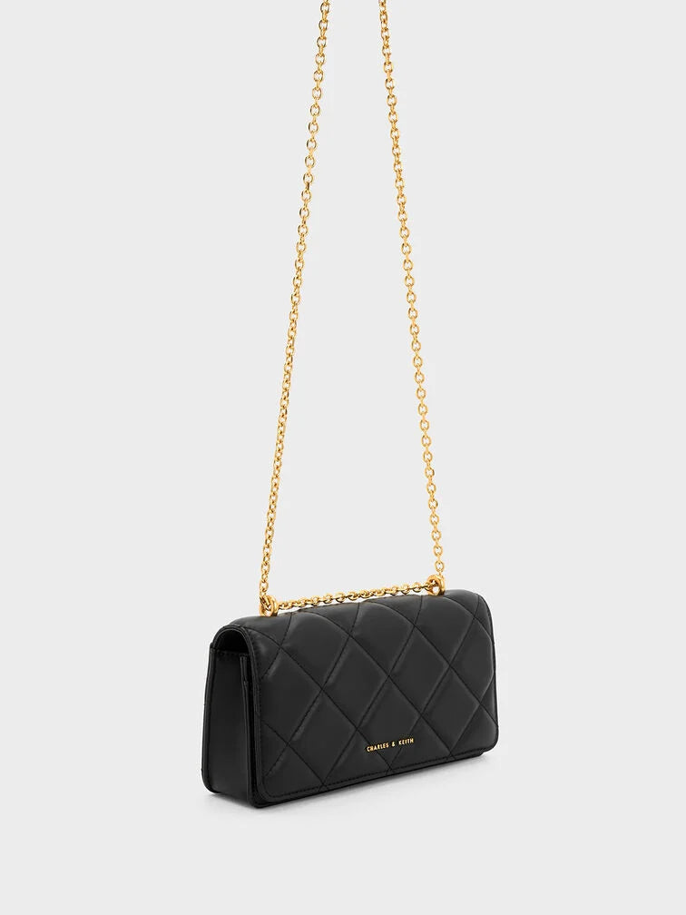 Charles & Ke*th - Paffuto Chain Handle Quilted Long Wallet - Black (AD-SEP)