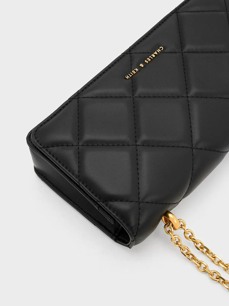 Charles & Ke*th - Paffuto Chain Handle Quilted Long Wallet - Black (AD-SEP)